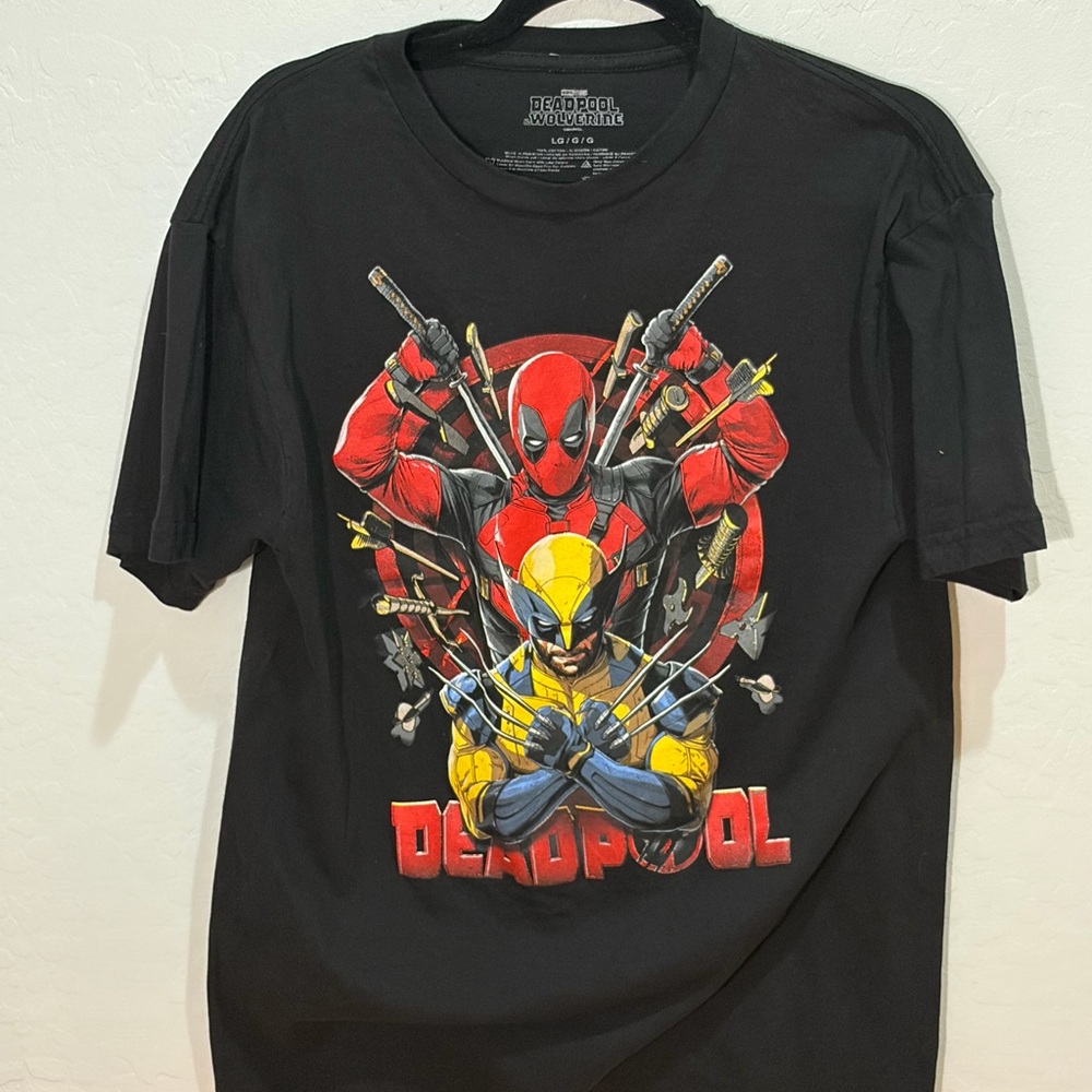 Marvel Black Deadpool and Wolverine T-Shirt